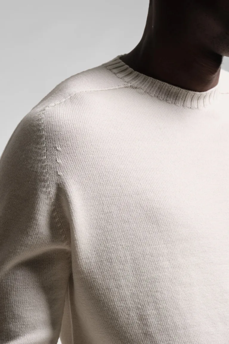 Nitto Knitwear - Pull Col Rond Aris - Écru – XXL
