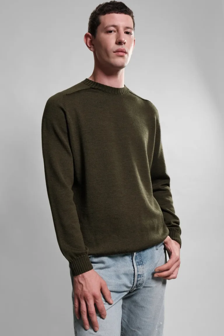Nitto Knitwear - Pull Col Rond Aris - Kaki – XXL