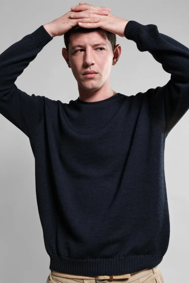 Nitto Knitwear - Pull Col Rond Aris - Marine – XXL