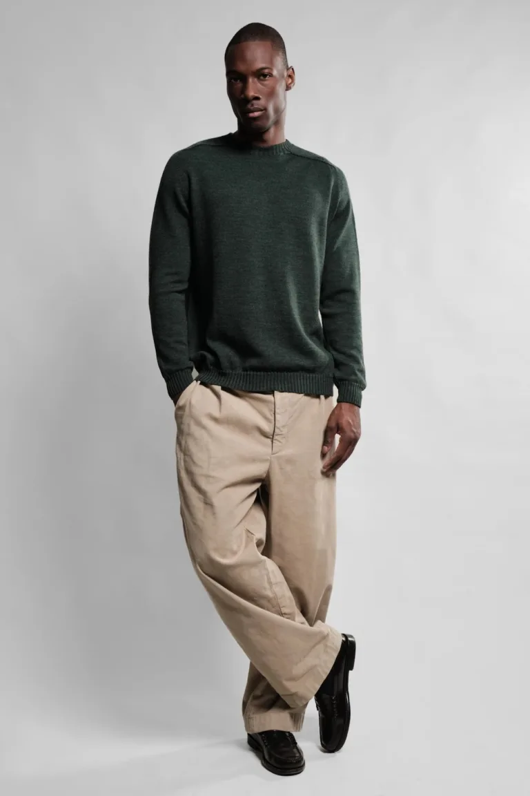 Nitto Knitwear - Pull Col Rond Aris - Vert Forêt – XXL