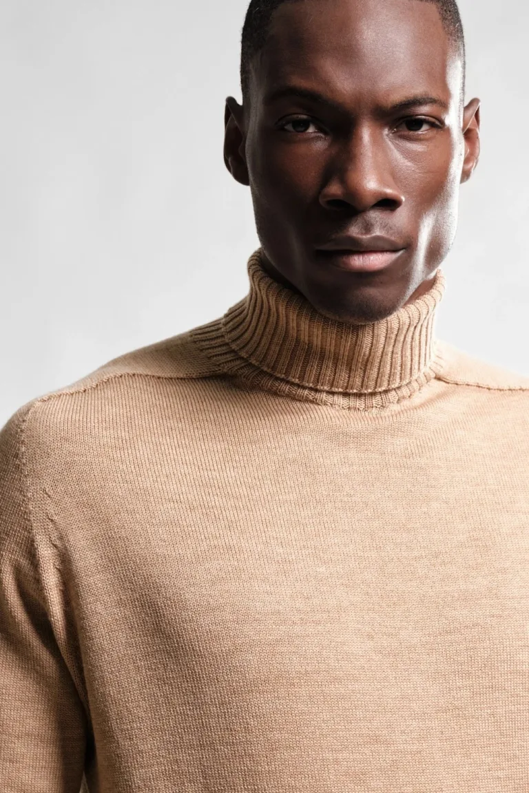 Nitto Knitwear - Pull Col Roulé Aris - Camel – XXL