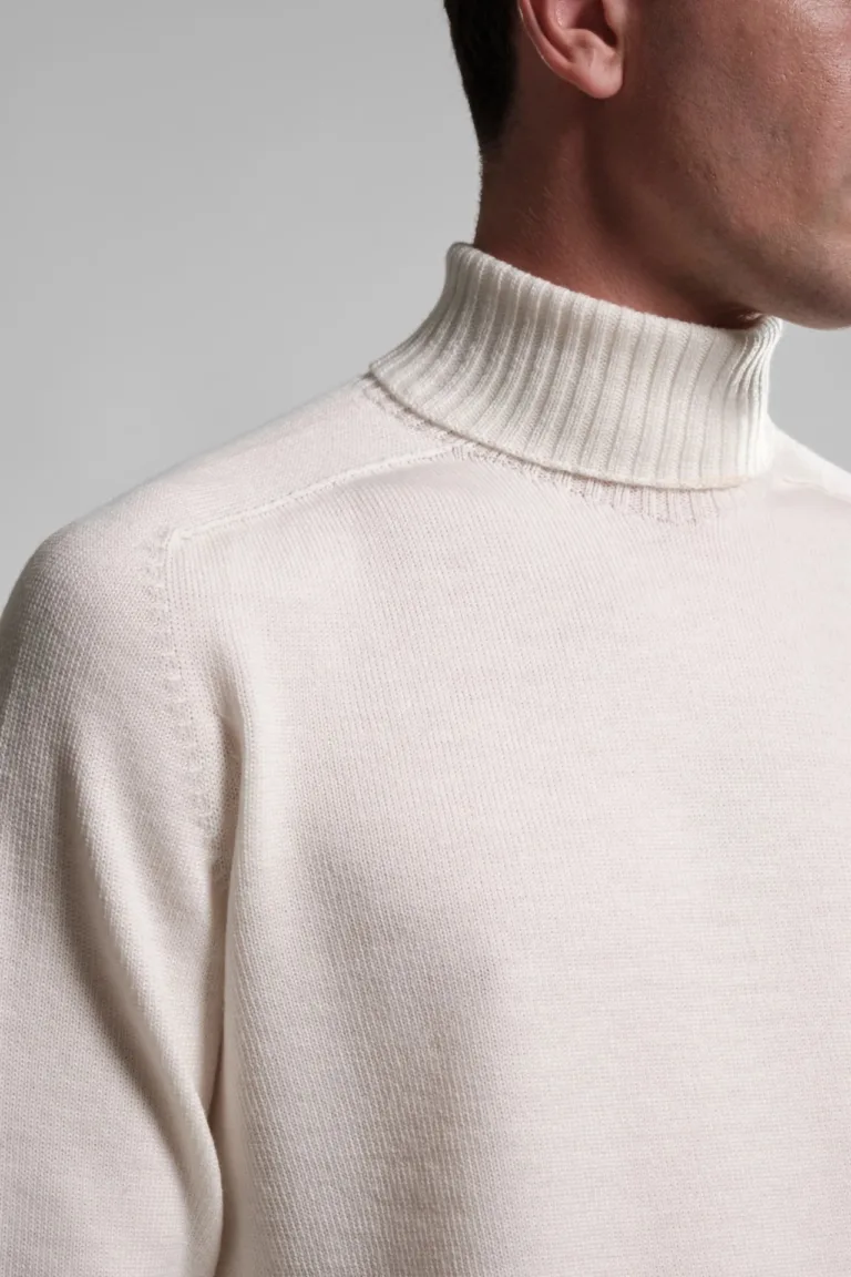 Nitto Knitwear - Pull Col Roulé Aris - Écru – XL