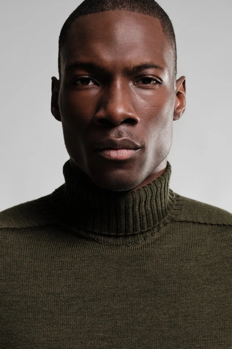 Nitto Knitwear - Pull Col Roulé Aris - Kaki – XXL