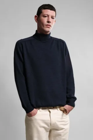 Nitto Knitwear - Pull Col Roulé Aris – Marine