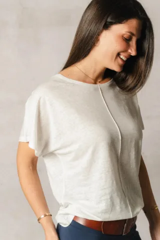 Top chauve-souris en lin Paloma par la marque THELMA & ROSE THELMA & ROSE - Top chauve-souris en lin Paloma