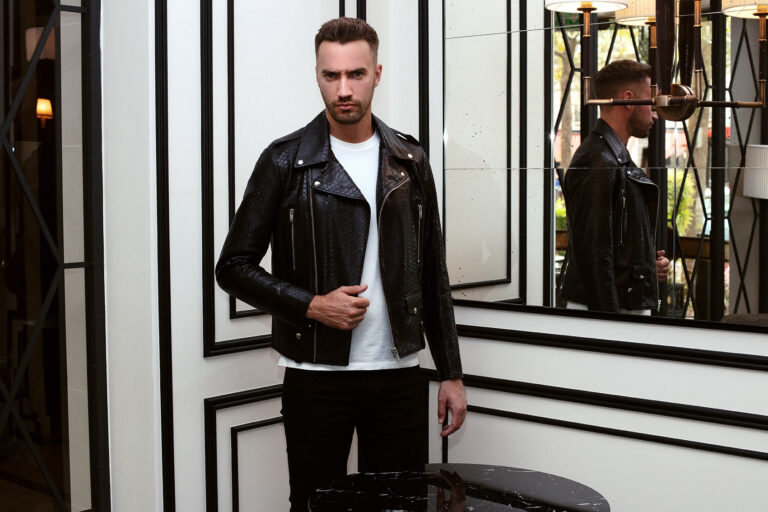 Atelier Bertrand - Blouson Biker N5 – 46 / Cerf - Perle