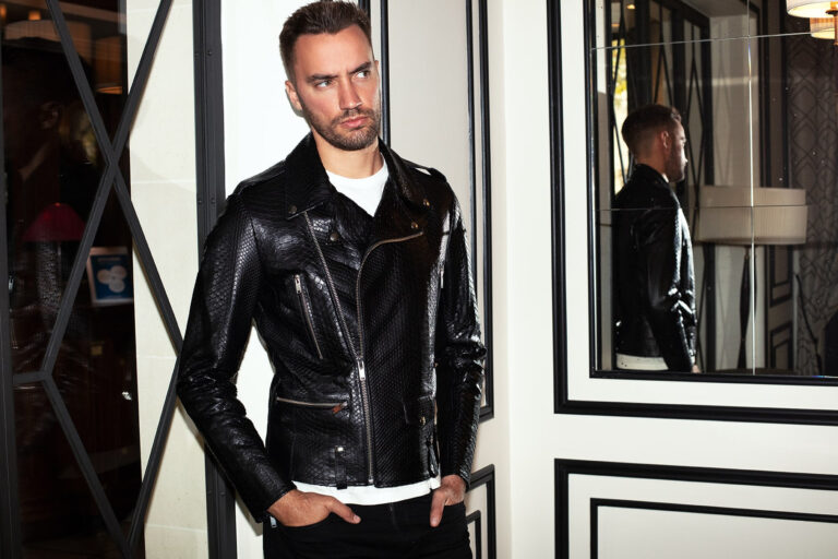 Atelier Bertrand - Blouson Biker N5 – 46 / Cerf - Perle