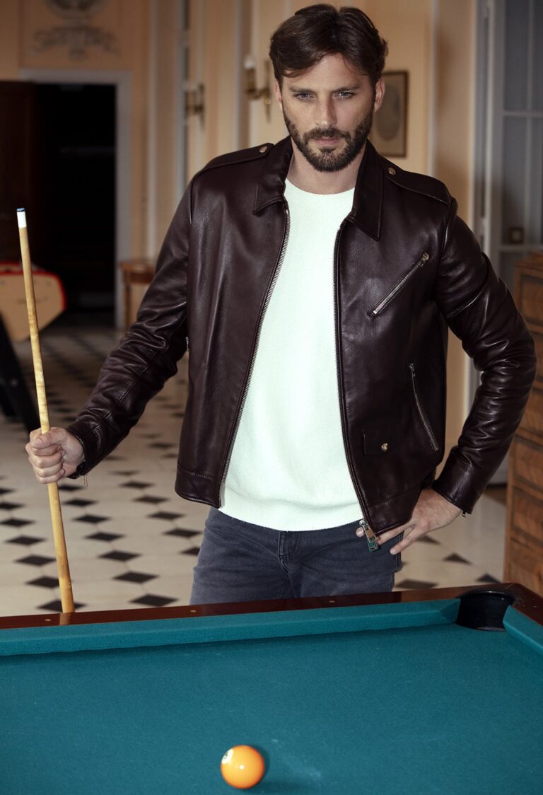 Atelier Bertrand - Blouson Biker Chemise En Cuir – 46 / Cerf - Noir