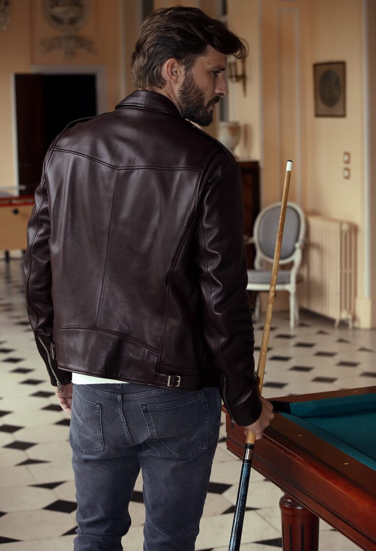 Atelier Bertrand - Blouson Biker Chemise En Cuir – 46 / Cerf - Noir