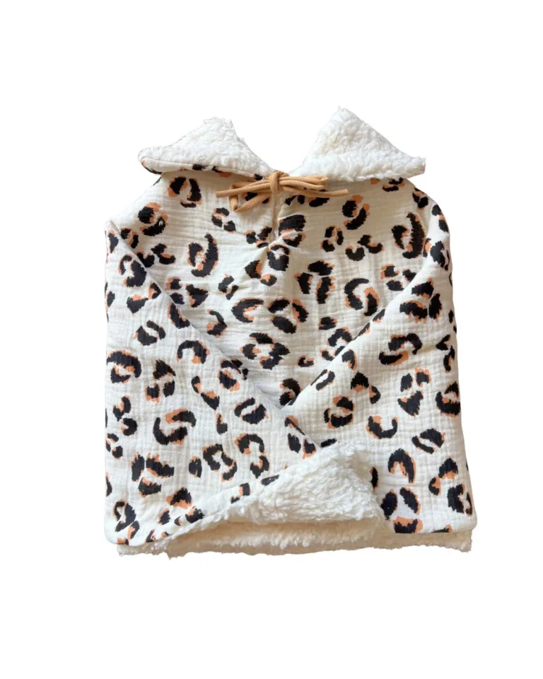 Petit Pote - Poncho bébé enfant coton bio / Doublure écrue – Taille unique / Ecru
