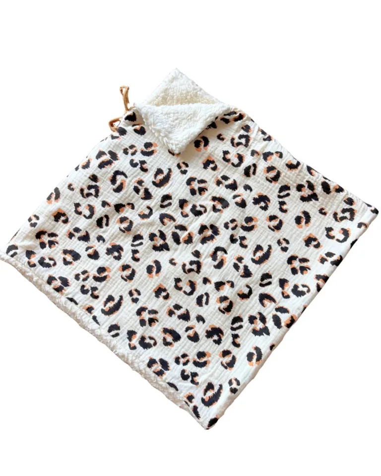 Petit Pote - Poncho bébé enfant coton bio / Doublure écrue – Taille unique / Ecru