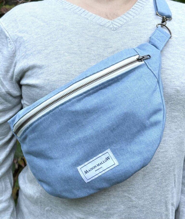 Maison Mallow - Sac banane jean bleu clair