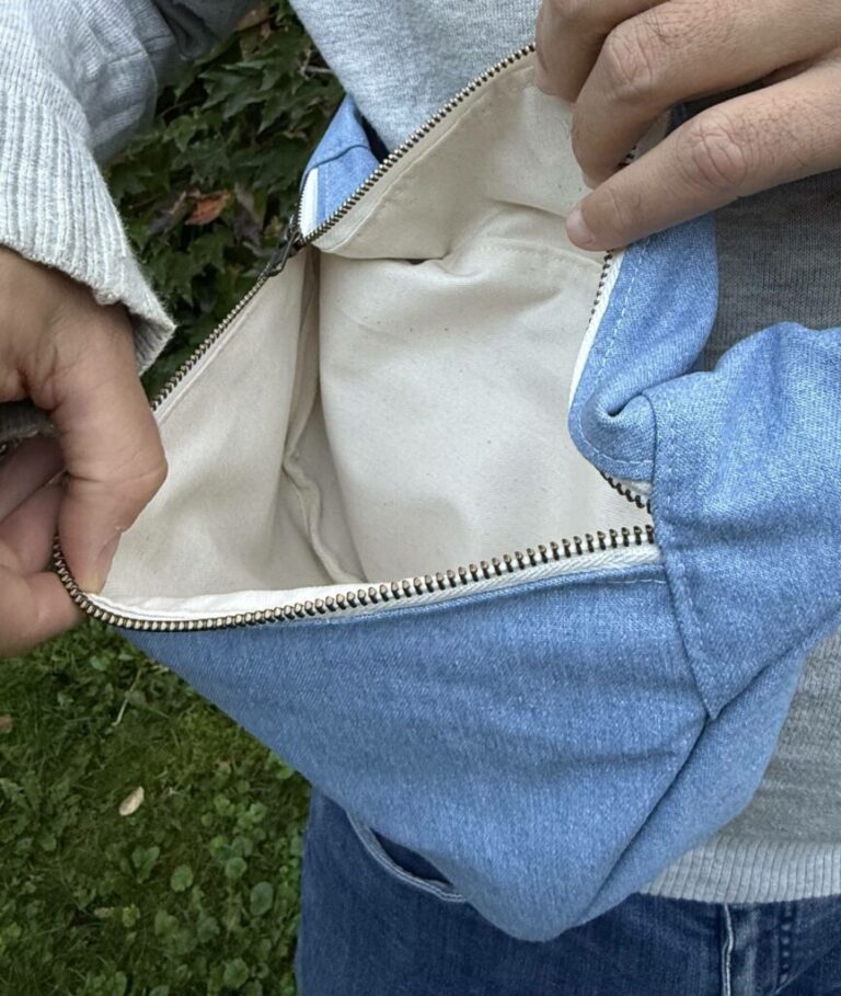 Maison Mallow - Sac banane jean bleu clair