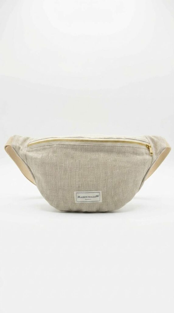 Maison Mallow - Sac Banane Lin blanc cassé