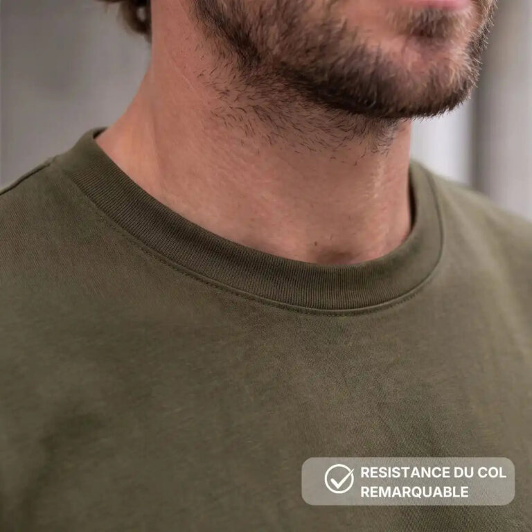 PALÂBA - T-shirt kaki homme | Interlock épais – XL