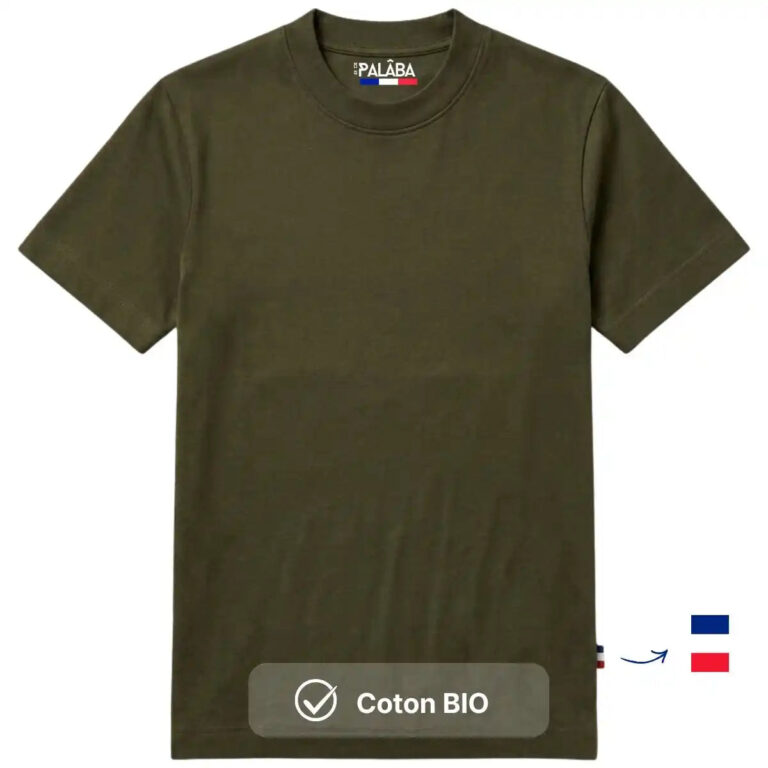 PALÂBA - T-shirt kaki homme | Interlock épais – XL