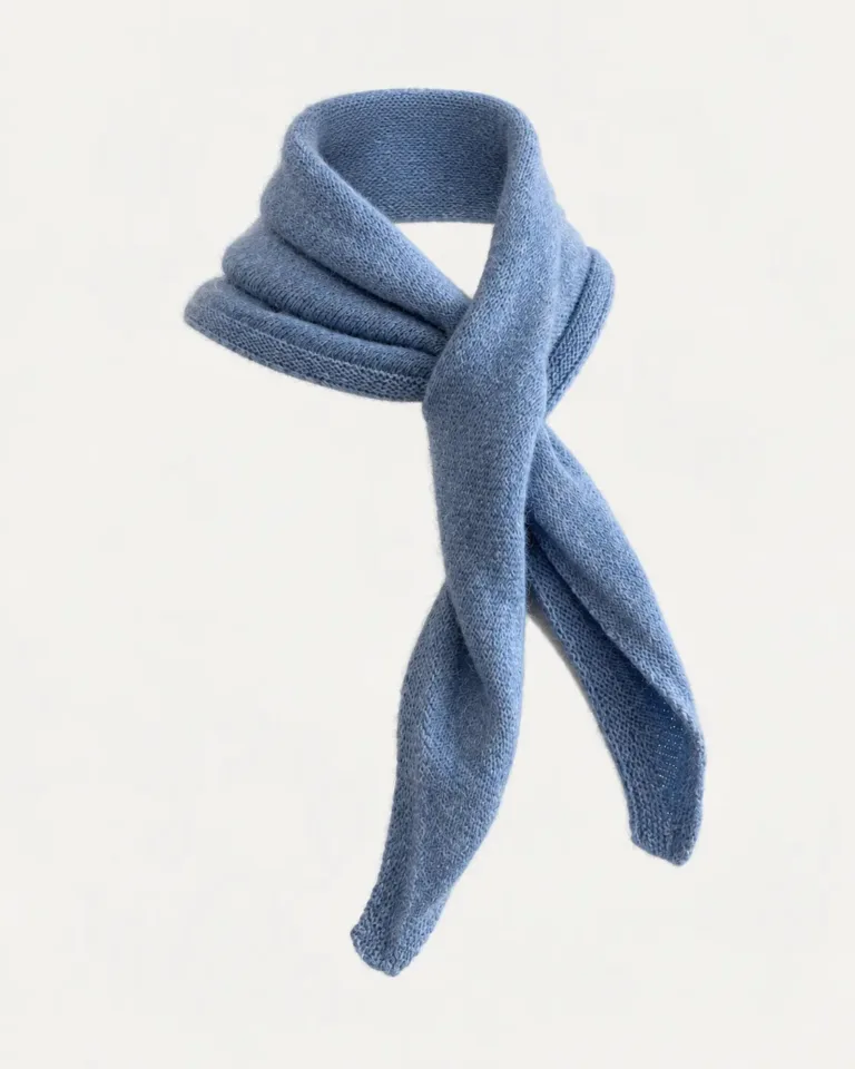 TSOLINE FOULARD BLEU HARBOUR FACE Tricots Jean Marc - Foulard Tsoliné - Bleu Harbour – Taille Unique