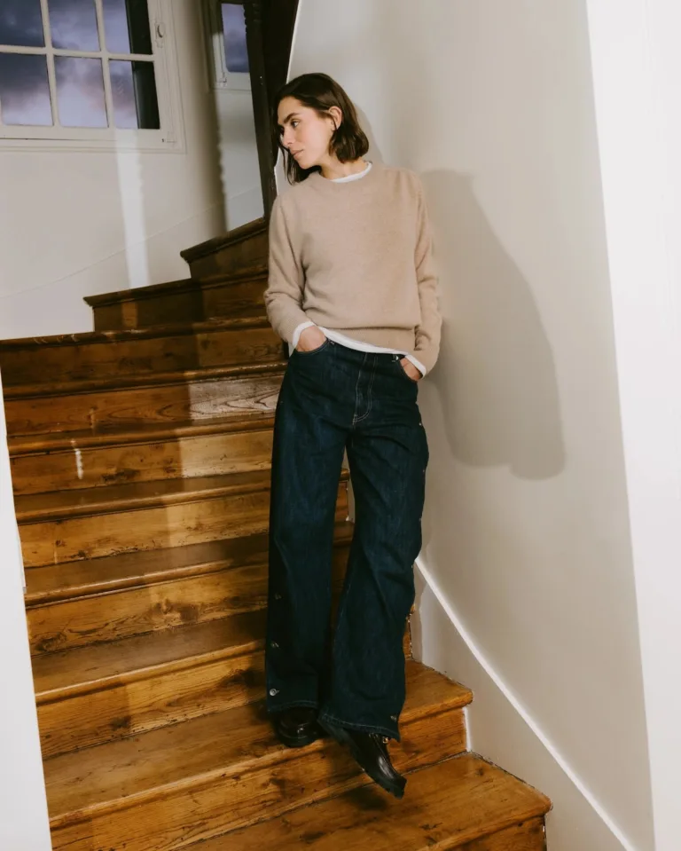 Tricots Jean Marc - Pull Col Rond Tsoliné - Avoine Fawn – L