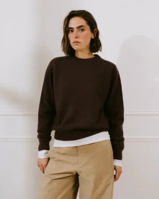 Tricots Jean Marc - Pull Col Rond Tsoliné – Marron Ebony