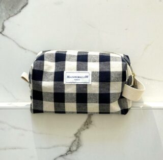 MAISON MALLOW - Trousse de Toilette XXL Carreaux Vichy Bleu Marine