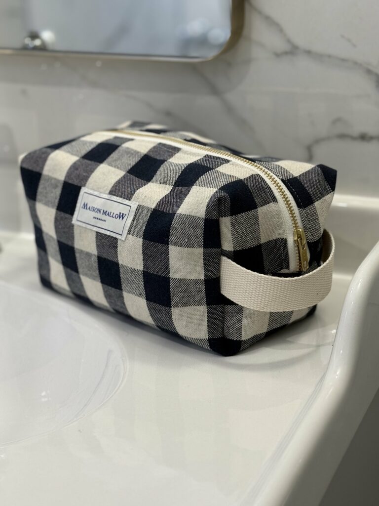 Maison Mallow - Trousse de Toilette XXL Carreaux Vichy Bleu Marine