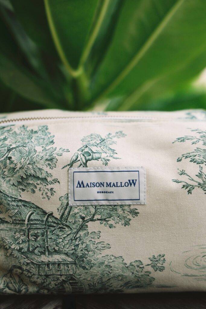Maison Mallow - Trousse de Toilette Toile de Jouy Verte