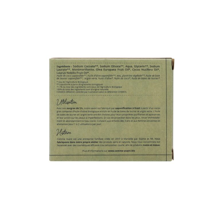 Comme Avant - Savon à l'huile de baies de laurier - Version 2 – 1 pain de savon - 1kg