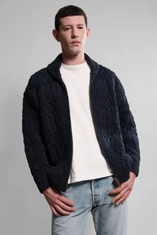Veste Ohannes – Marine par la marque Nitto Knitwear Nitto Knitwear - Veste Ohannes – Marine