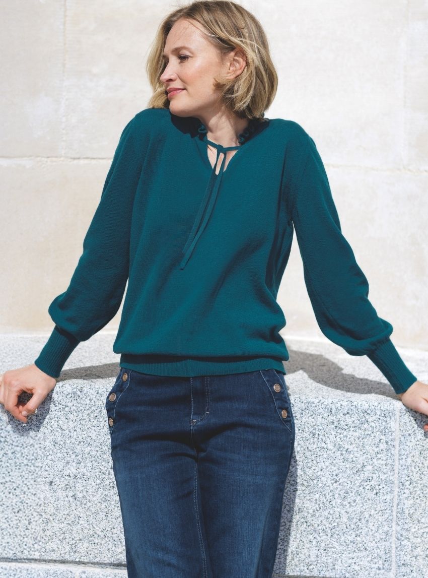 Visuelficheproduit 850x1148 1 e4da485b 2242 4c81 a17f 6b65c258b1e8 Maison Solfin - Pull femme laine mérinos et cachemire bleu de prusse – 50