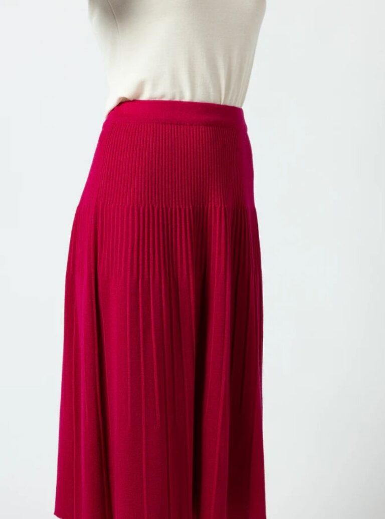Maison Solfin - Jupe plissée femme rose rubis – 4