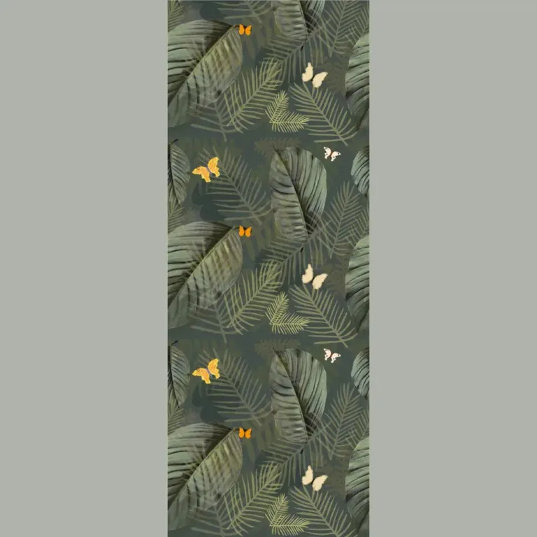 Atelier Baby’Sphère - Lé de papier peint jungle tropicale – Feuillages et papillons