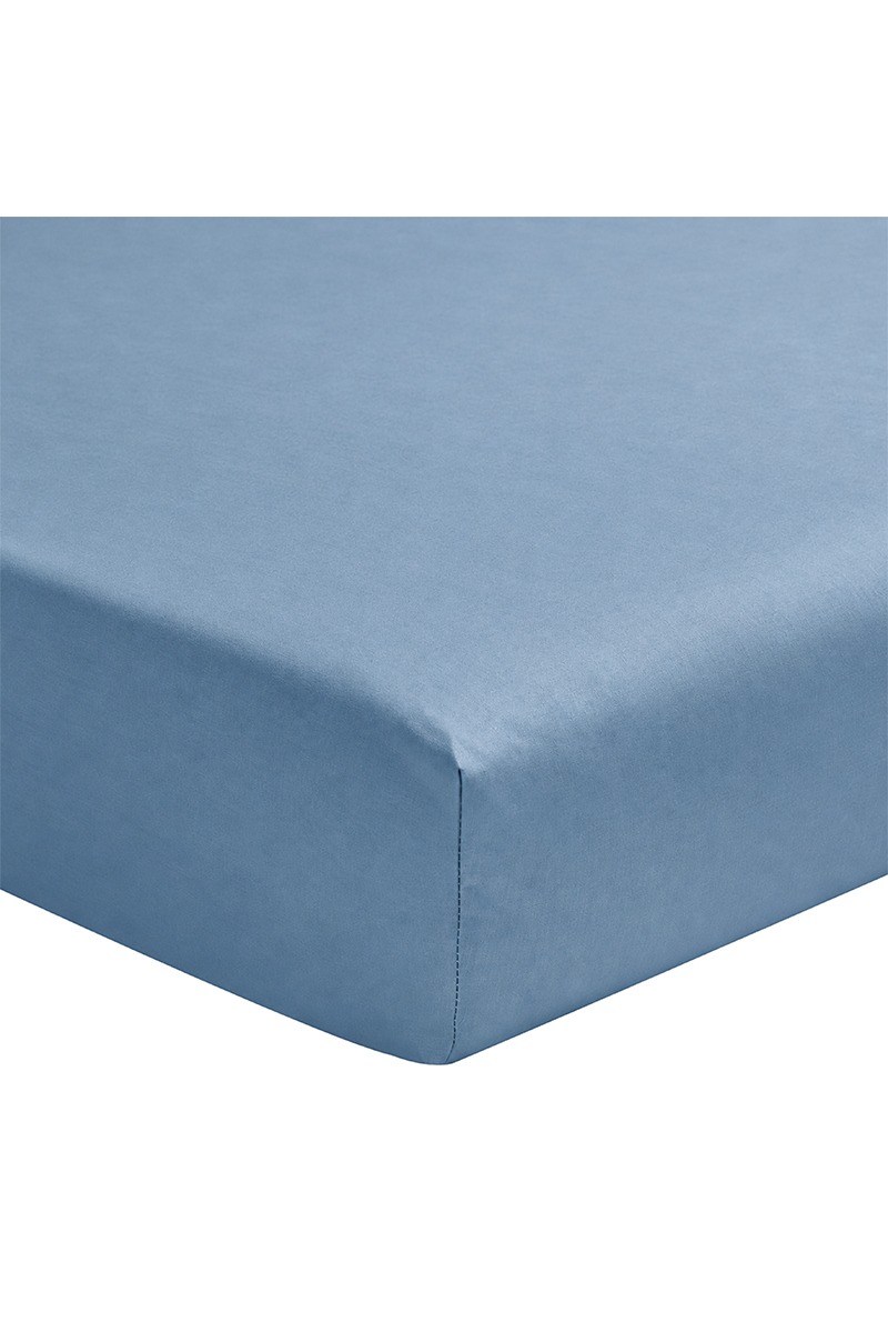 a demain drap housse uni bleu ardoise percale detoure 3 A demain - Drap-housse en percale de coton biologique