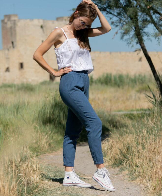 April & C. - Pantalon Hellébore - bleu – xl