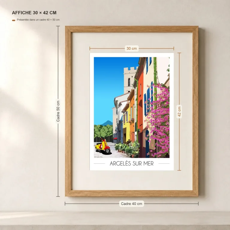Foliove - Affiche Argelès sur Mer village – 100x140 cm (B0)