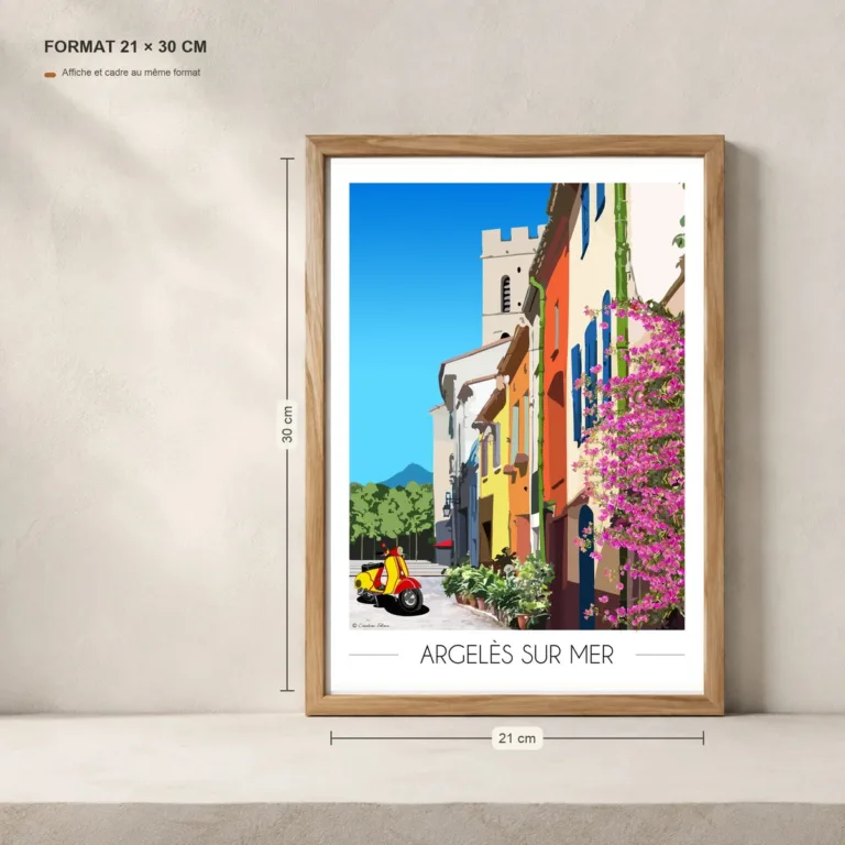 Foliove - Affiche Argelès sur Mer village – 100x140 cm (B0)