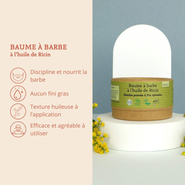 Comme Avant - Baume à barbe à l'huile de ricin - Version 2 – 1 baume à barbe - 40g / Menthe poivrée & Pin Sylvestre