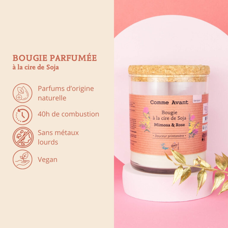 Comme Avant - Bougie parfumée à la cire de soja - Version 1 – 1 bougie parfumé - 190g (durée ≈40h) / Orange & Épices