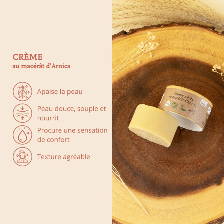 Comme Avant - Crème solide au macérât d'Arnica - Version 2 – 1 demi-pain de crème - 150g