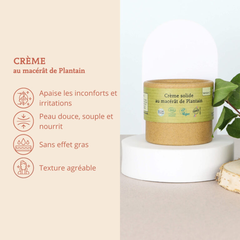 Comme Avant - Crème solide au macérât de plantain - Version 2 – 1 demi-pain de crème - 150g