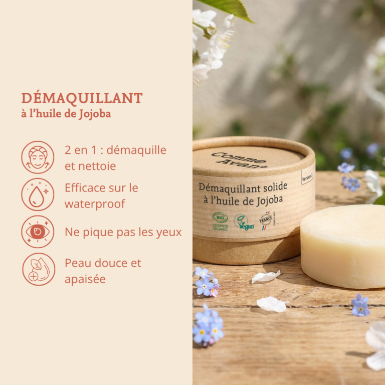Comme Avant - Démaquillant solide à l'huile de jojoba - Version 3 – 1 pain de démaquillant - 240g