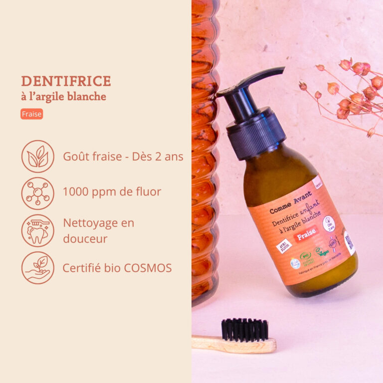 Comme Avant - Dentifrice enfant en pâte à la fraise - Version 2 – 1 recharge de dentifrice - 180ml
