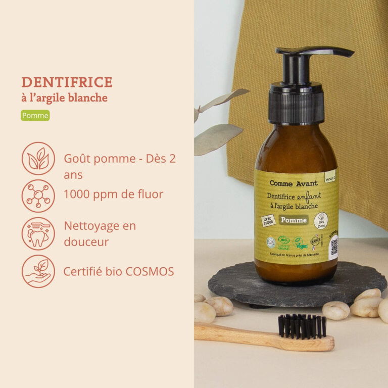 Comme Avant - Dentifrice enfant en pâte à la pomme - Version 2 – 1 recharge de dentifrice - 180ml
