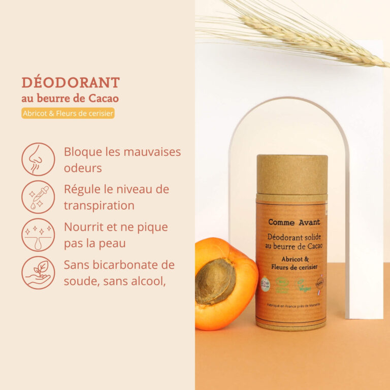 Comme Avant - Déodorant solide abricot & fleurs de cerisier - Version 3 – Lot de 2 recharges