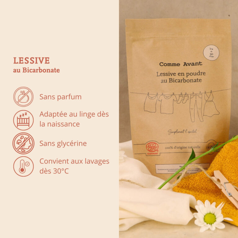 Comme Avant - Lessive en poudre au bicarbonate - Version 2 – 1 lessive - 1kg