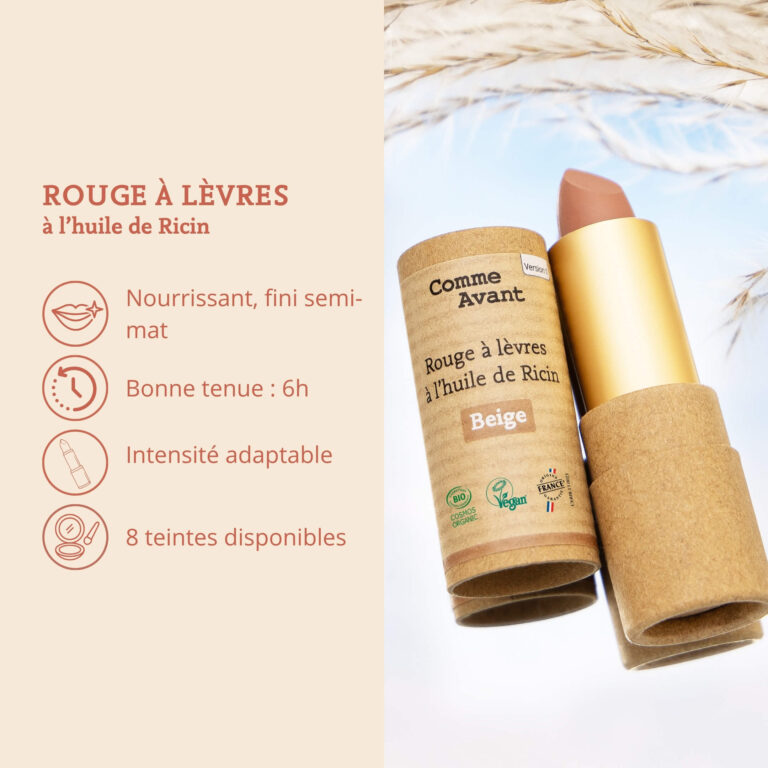 Comme Avant - Rouge à lèvres à l’huile de ricin - Version 1 – 1 rouge à lèvres - 4g / Marron