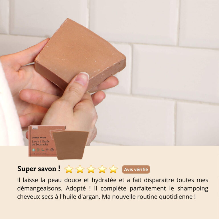 Comme Avant - Savon à l'huile de bourrache - Version 2 – 1 pain de savon - 1kg