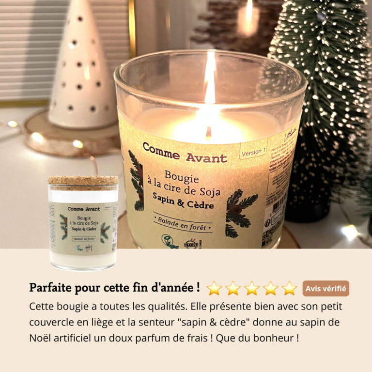 Comme Avant - Bougie parfumée à la cire de soja - Version 1 – 1 bougie parfumé - 190g (durée ≈40h) / Orange & Épices