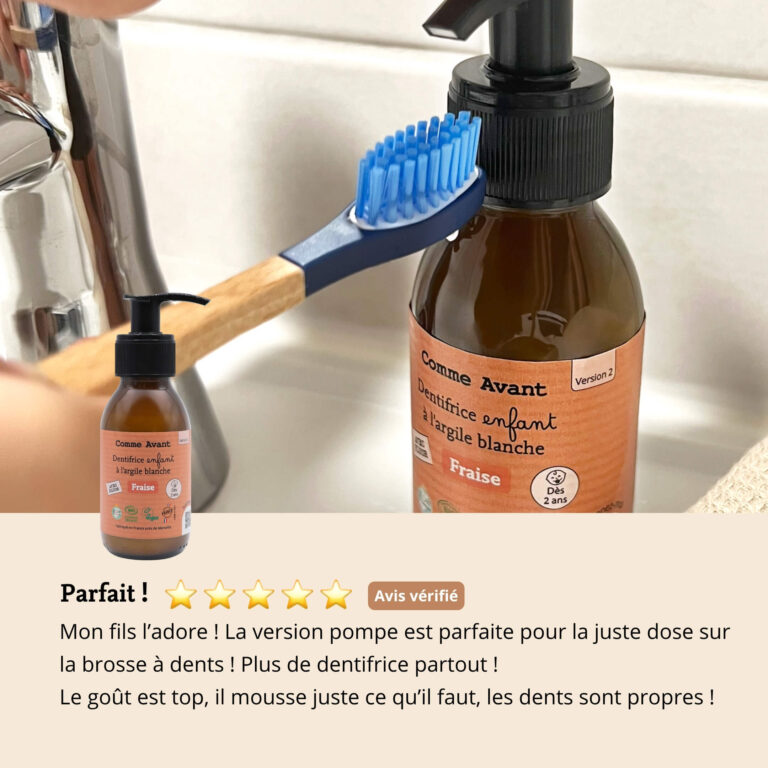 Comme Avant - Dentifrice enfant en pâte à la fraise - Version 2 – 1 recharge de dentifrice - 180ml