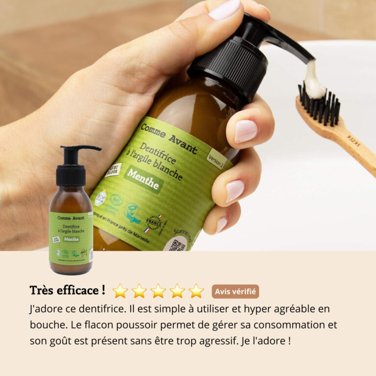 Comme Avant - Dentifrice en pâte à la menthe - Version 2 – 1 recharge de dentifrice - 180ml