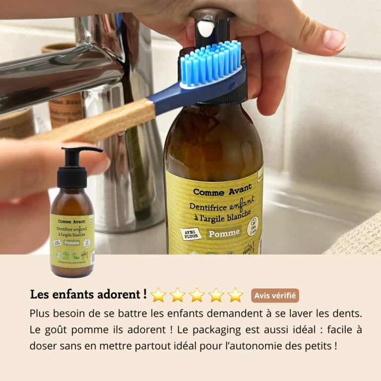 Comme Avant - Dentifrice enfant en pâte à la pomme - Version 2 – 1 recharge de dentifrice - 180ml